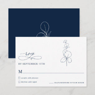 Minimalistische Eukalyptus-Frühlings-Hochzeits-RSV RSVP Karte