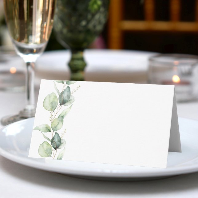 Minimalistische Eukalyptus Greenery Wedding Platzkarte (Eucalyptus Greenery Wedding Reception Place Card)