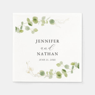 Minimalistische Eukalyptus-Grün-Foliage-Elegante H Serviette
