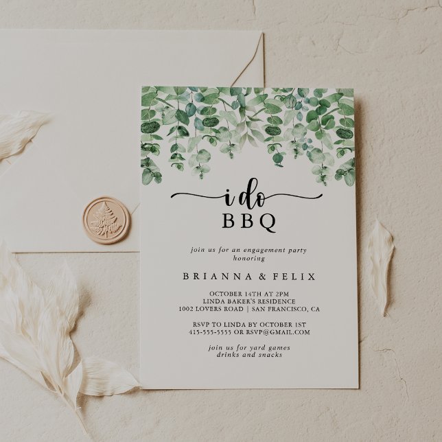 Minimalistische Eukalyptus I GRILLEN Engagement Pa Einladung (Von Creator hochgeladen)