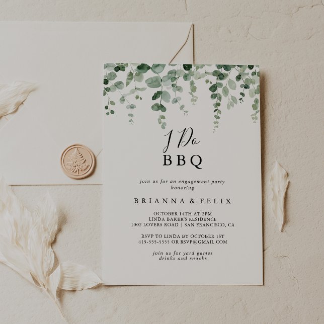 Minimalistische Eukalyptus I GRILLEN Engagement Pa Einladung (Von Creator hochgeladen)
