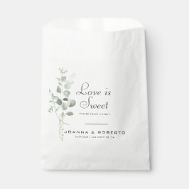 Minimalistische Eukalyptus-Liebe ist süße Hochzeit Geschenktütchen