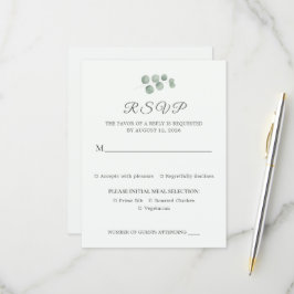 Minimalistische Eukalyptus-Sage-Grün-Hochzeits-RSV RSVP Karte