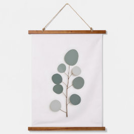 Minimalistische Eukalyptus Zweig Minimalistisches  Wandteppich Mit Holzrahmen