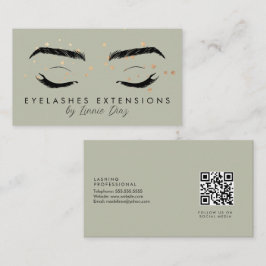 Minimalistische Eyelashes Erweiterungen Salon Foil Visitenkarte