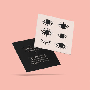 Minimalistische Eyelashes Erweiterungen Schönheits Quadratische Visitenkarte