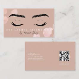 Minimalistische Eyelashes Extensions Salon Pink B Visitenkarte