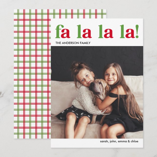 Minimalistische Fa La Weihnachts-Fotokarte Einladung (Vorne/Hinten)