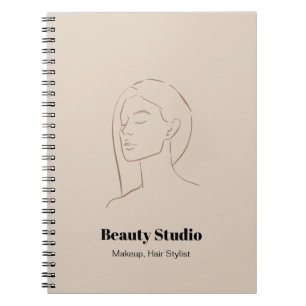 Minimalistische Face Logo Haare Schönheit Make-Neu Notizblock