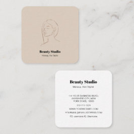 Minimalistische Face Logo Haare Schönheit Make-Neu Quadratische Visitenkarte