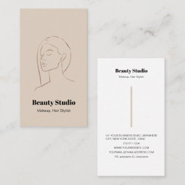 Minimalistische Face Logo Haare Schönheit Make-Neu Visitenkarte