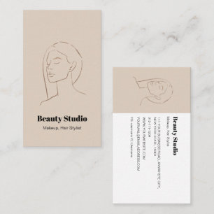 Minimalistische Face Logo Haare Schönheit Make-Neu Visitenkarte