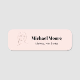 Minimalistische Face Logo Haare Schönheit Makeup P Namensschild