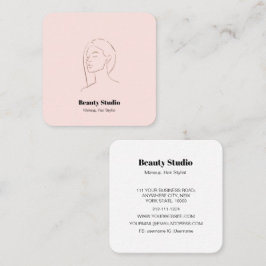 Minimalistische Face Logo Haare Schönheit Makeup P Quadratische Visitenkarte