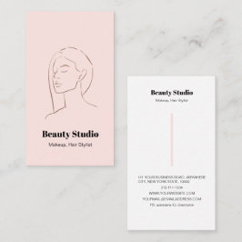 Minimalistische Face Logo Haare Schönheit Makeup P Visitenkarte
