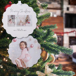Minimalistische Familie 3 Fotos Ornament Karte<br><div class="desc">Minimalistische Fotos der Familie 3. Ein handliches All-in-One-Ornament und eine Karte,  hat Ihre 2 Fotos und Ihre feierliche Begrüßung und Namen,  mit einem anderen Foto auf der Rückseite füllen den gesamten Bereich,  bereit für Ihre Empfänger von ihrem Baum hängen.</div>
