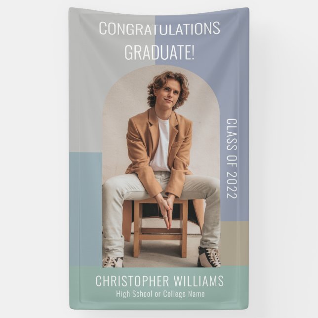 Minimalistische Farbblockklasse des Abschlusses 20 Banner (Vertikal)