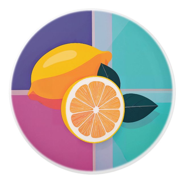 Minimalistische Farbblockleuchten Keramikknauf (Vorderseite)