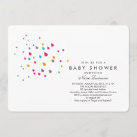 Minimalistische, farbenfrohe Kinderdusche Einladun