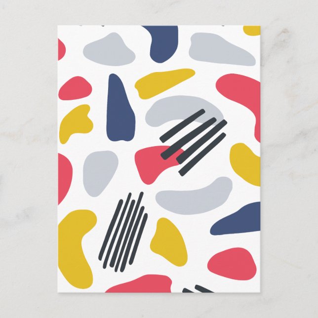 Minimalistische, farbige abstrakt feiertagspostkarte (Vorderseite)