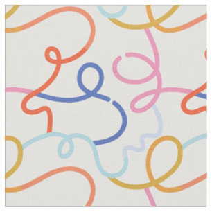 Minimalistische farbige Linienstriche  Stoff