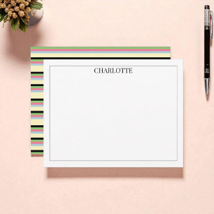 Minimalistische Farbige Streifen Klassisch Chic Mo Mitteilungskarte