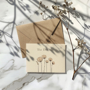 Minimalistische Farbtöne Blume der Details Begleitkarte