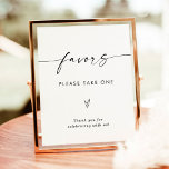Minimalistische Favoriten Zeichen, Moderne Gastges Poster<br><div class="desc">Dieses Favors-Zeichen besticht durch eine wunderbar moderne, minimalistische Eleganz, die Sie an Ihrer Dusche, Hochzeit oder einem besonderen Event vorstellen können. Editieren Sie die meisten Texte einfach, um sie an Ihre Veranstaltung anzupassen! Text- und Bogenfarben sind vollständig editierbar —> klicken Sie auf den Button "Weitere Anpassungen vornehmen", um sie zu...</div>