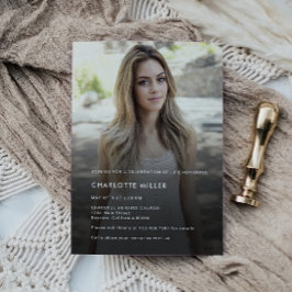 Minimalistische Feier zum Foto der Beerdigung Einladung