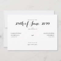 Minimalistische feierliche Schwarz-Weiß-Hochzeit