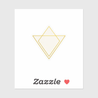Minimalistische feine goldene Dreiecks-Hochzeitsst Aufkleber