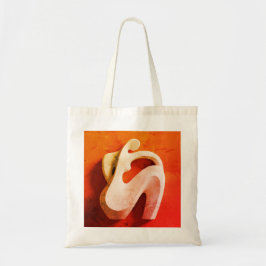 Minimalistische feminine Linienkunst Yoga-Silhouet Tragetasche