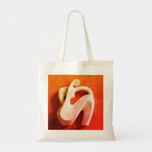 Minimalistische feminine Linienkunst Yoga-Silhouet Tragetasche