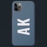 Minimalistische fett-Monogramm-benutzerdefinierte  Case-Mate iPhone Hülle<br><div class="desc">Minimalistische Bold Monogram Initials Blue iPhone 11 Pro Max Fall</div>