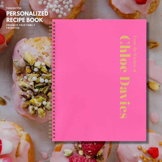 Minimalistische, fett rosa und goldene Monogramm N Notizbuch (Von Creator hochgeladen)