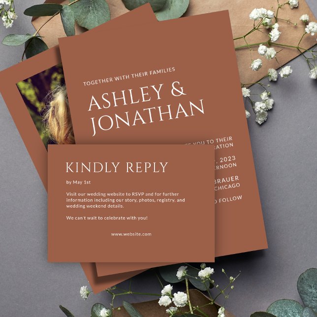 Minimalistische fette Textmarkierungen Hochfahren RSVP Karte (Von Creator hochgeladen)