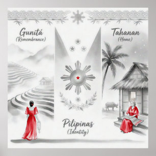 Minimalistische Filipino-Tuschewaschung Poster