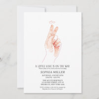 Minimalistische Finger-Herz-Watercolor-Baby-Shower