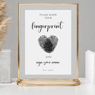 Minimalistische Fingerabdruck-Hochzeitsgästebuch-U Poster