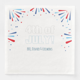 Minimalistische Fireworks mit Amerikanische Unabhä Serviette