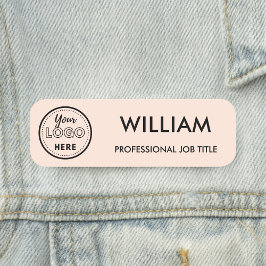 Minimalistische Firmenlogos Rosa Mitarbeiter Namensschild