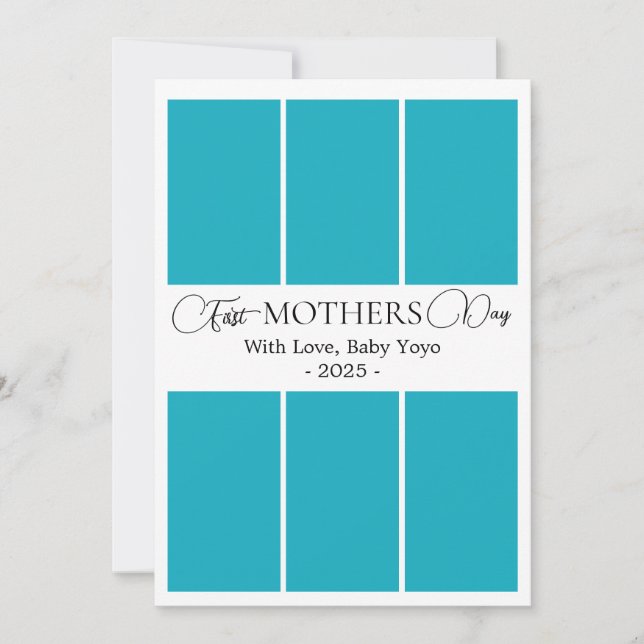 Minimalistische First Mother's DayPictureCollage-K Einladung (Vorderseite)