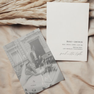 Minimalistische flache Save-the-Date-Karte mit Skr Einladung