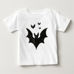 Minimalistische Fledermaus – Tintenpinsel-Hallowee Baby T-shirt