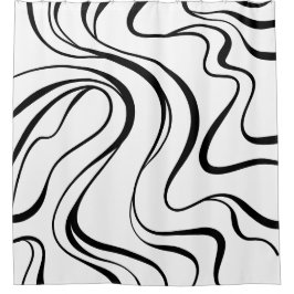 Minimalistische fließende Linien Kunst Duschvorhän Duschvorhang