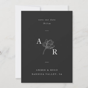 Minimalistische Floral Monogram Elegant Einfach Sc Save The Date