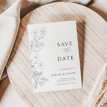 Minimalistische florale flache Save-the-Date-Karte