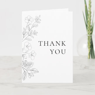 Minimalistische Florale Hochzeits-Dankeskarten Dankeskarte
