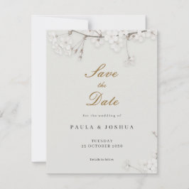 Minimalistische Florale Klassische Goldene Save-th Save The Date