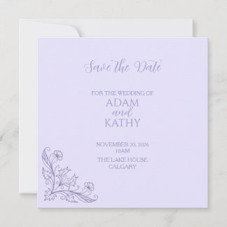 Minimalistische florale Lavendel-Hochzeit - Save-t Save The Date